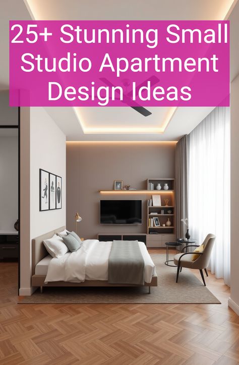 25+ Stunning Small Studio Apartment Design Ideas Super Small Studio Apartment Ideas, Furniture For Studio Apartment, Small Studio Design Ideas, 400sq Ft Studio Apartment, Never Too Small Apartment, Minimalist Studio Apartment Small Spaces, One Room Apartment Layout, Decorate Studio Apartments, Studio Aesthetic Apartment