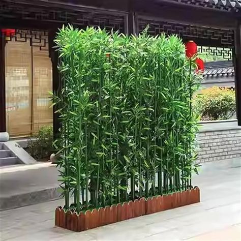 Amazon.com : Outdoor Artificial Bamboo Tree, Floor Partition Screen for Parlor Reception Room, Balcony Deck Porch Landscaping, Freestanding Privacy Fence (Size : 100cm/39.4in-16X1.8m Pole) : Patio, Lawn & Garden Plants Indoor Design, Bamboo Privacy Fence, Porch Landscaping, Bamboo Privacy, Terrace Decor, Trendy Plants, Bamboo Tree, Indoor Design, Outside Decor