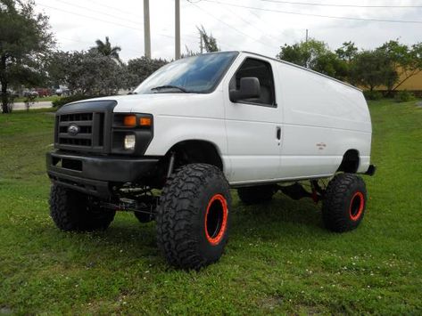 4x4 Van For Sale, Ford Van Conversion, 4x4 Van Conversion, Lifted Van, Mini Trucks 4x4, Jacked Up Chevy, 4x4 Camper Van, Van Diesel, Custom Wheels And Tires