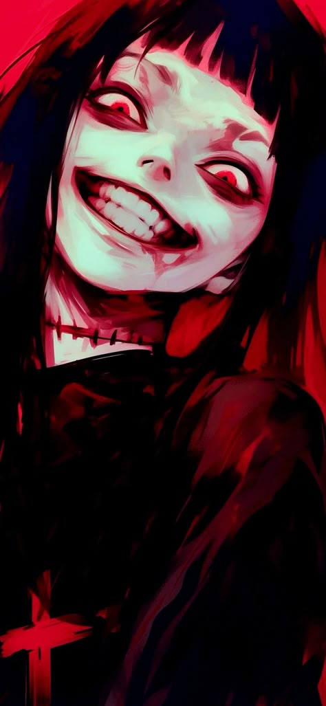 Horror Eyes Art, Horror Digital Art, Scary Artstyle, Creepy Reference Poses, Creepy Oc Art, Edgy Gore Art, Horror Characters Drawings, Horror Pose, Horror Anime Pfp