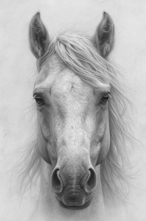 Animal Charcoal Sketches, Horse Pencil Drawing Realistic, Realistic Horse Sketch, Birth Flower Drawings, Horse Sketch Pencil, Horse Drawings Pencil, Realistic Horse Painting, Pencil Horse Drawing, Charcoal Horse Drawing