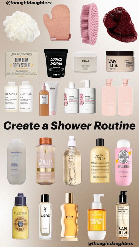 Perfect shower routine, body care, body oil, body wash, shower gel, sol de janeiro, yves saint laurent, YSL, l’occitane, body scrub, remix your own, do it yourself, comment down below, remix your own Perfect Shower Routine, Oil Body Wash, Body Hygiene, Shower Skin Care, Bath And Body Care, Shower Routine, Beauty Skin Care Routine, Cute Pins, Model Hair