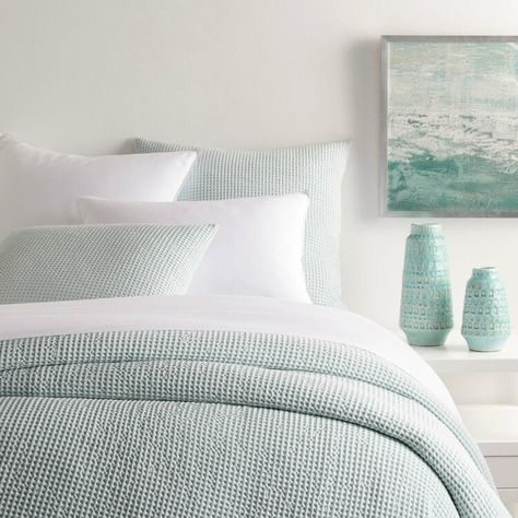 Pine Cone Hill Bubble Cotton Coverlet | Birch Lane Cottage Bedding, Maine Cottage, Pine Cone Hill, Coverlet Bedding, Coastal Bedrooms, Coastal Bedroom, Waffle Weave, Pine Cone, Bedroom Colors