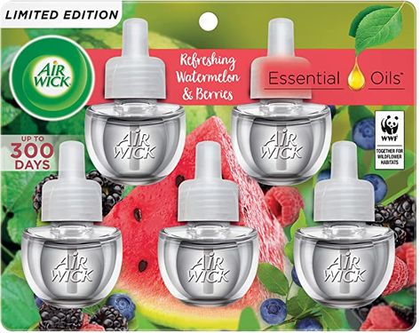 Honeysuckle Essential Oil, Air Freshener Essential Oils, Coconut And Vanilla, Air Freshener Refill, Air Wick, Scented Oil, Oil Warmer, Fresh Watermelon, Peaceful Home