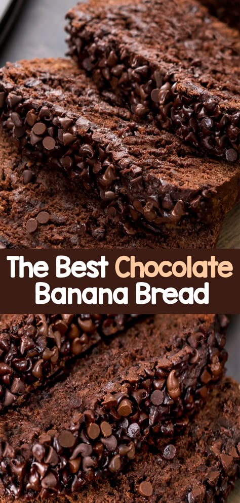 Chocolate Banana Bread For A Healthy Breakfast Or Dessert Egg Free Banana Recipes, Oil Free Banana Bread, Egg Free Banana Bread, Best Chocolate Banana Bread, Healthy Chocolate Banana Bread, Pies Dessert, Healthy Chocolate Banana, Chocolate Banana Bread Recipe, Food Suggestions