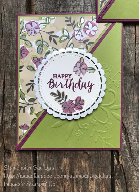 Woman Birthday Card Ideas, Best Wishes Handmade Cards, Stampin Up Birthday Cards For Women, Birthday Cards For Women Handmade, Homemade Cards Birthday, Paper Flower Card, Designer Paper Cards, Female Birthday Cards, Stampin Up Birthday Cards