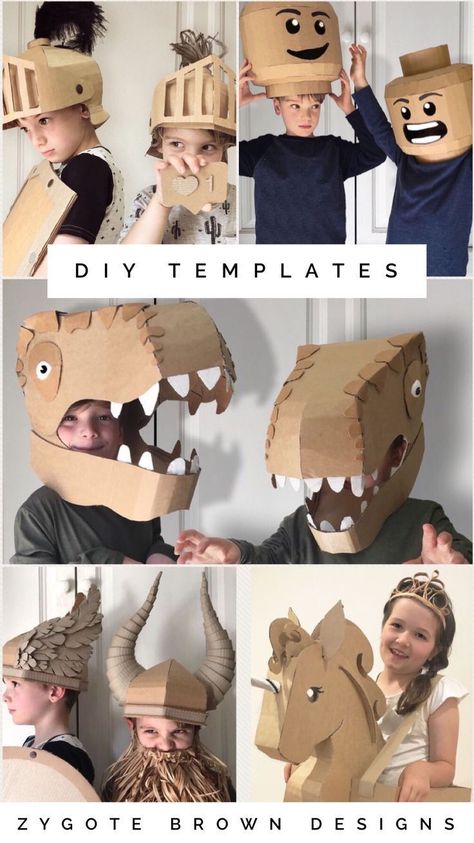 Downloadable DIY templates to make costumes out of cardboard Cardboard Costume, Boys Diy, Kraf Kertas, Diy Templates, Cardboard Art, Diy Cardboard, Cardboard Crafts, Diy Costumes, Costume Halloween