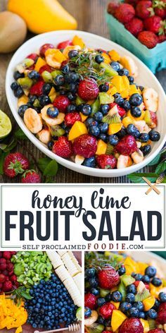 Honey Lime Fruit Salad, Lime Fruit Salad, Easy Fruit Salad, Ambrosia Fruit Salad, Easy Fruit Salad Recipes, Lime Fruit, Honey Lime Dressing, Best Fruit Salad, Dressing For Fruit Salad