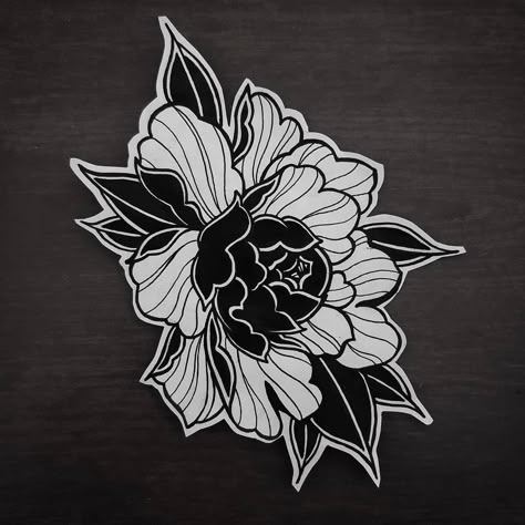 Flower Tattoo Stencils, Japanese Flower Tattoo, Blackwork Tattoos, Geniale Tattoos, Peonies Tattoo, Traditional Tattoo Art, Art Japan, Japanese Tattoo Art, Tattoo Flash Art