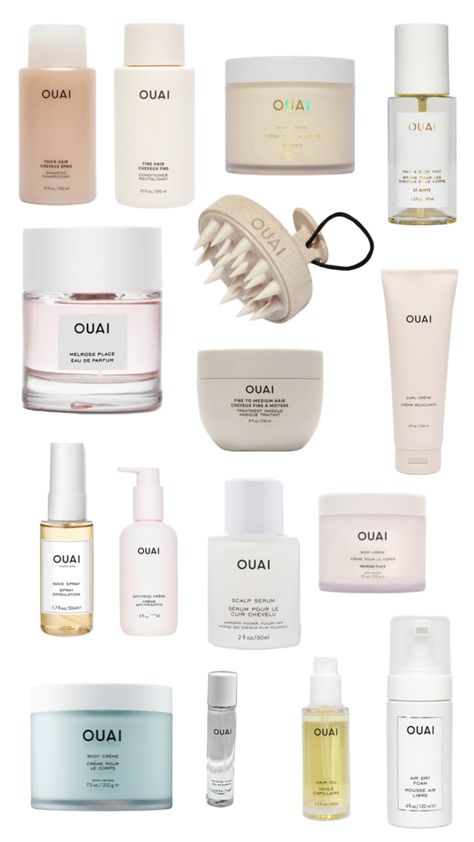 Ouai hair care Oui Skincare, Ouai Perfume, Ouai Hair Products, Ouai Products, Ouai Shampoo, Fizzy Hair, Birthday Moodboard, Ouai Hair, Beauty Space