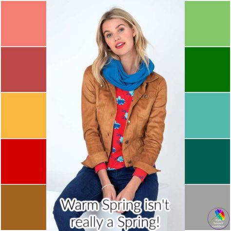 Shaded Spring Color Palette, Winter Outfits For Spring Type, Autumn Spring Color Palette, Warm Spring Color Palette Clothes, Golden Spring Color Palette, Spring Season Color Analysis, Warm Spring Fall Outfits, Warm Spring Winter Outfits, True Spring Winter Outfits