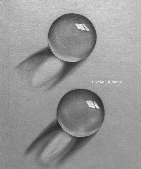 Realistic 3D crystal ball drawing tutorial Grey Tone Paper Drawings, Shading Exercises Pencil, Realistic Shading Drawing, Grey Paper Sketch, Drawings On Grey Paper, Drawing On Grey Toned Paper, 3d Ball Drawing, Grey Toned Paper Art, Grey Toned Paper Drawings