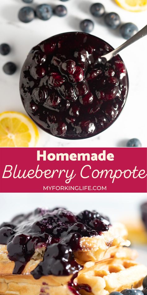 Blueberry Compote Recipe Easy, Blueberry Compote Pancakes, Blueberry Compote For Cheesecake, Berry Compote For Pancakes, Blueberry Topping For Pancakes, Louisiana Breakfast Recipes, Blueberry Compote Easy, Blueberry Sauce For Pancakes, Blueberry Pancake Topping