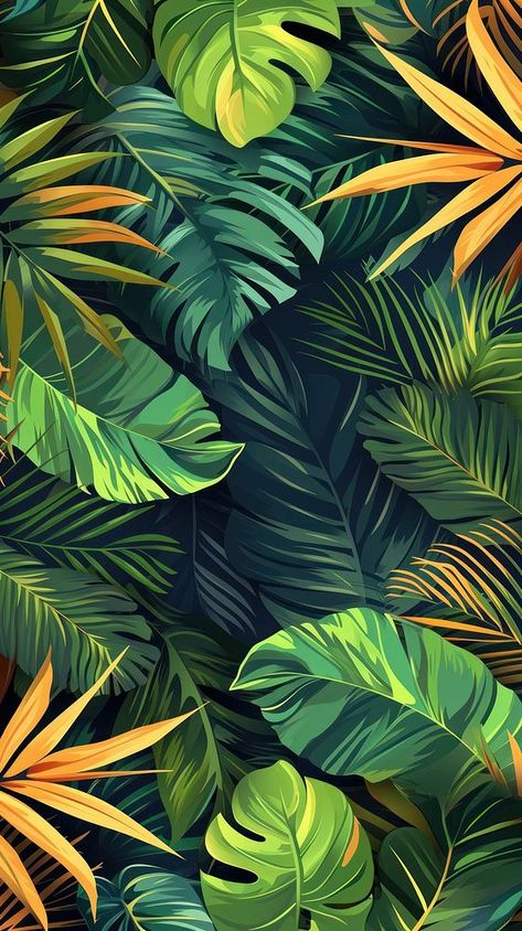 Banana Leaves Background, Jungle Wallpaper Tropical Prints, Jungle Art Painting, Leaf Iphone Wallpaper, Leaf Phone Wallpaper, Leaves Graphic Design, Tropical Leaf Background, Safari Background, Tropical Leaf Wallpaper