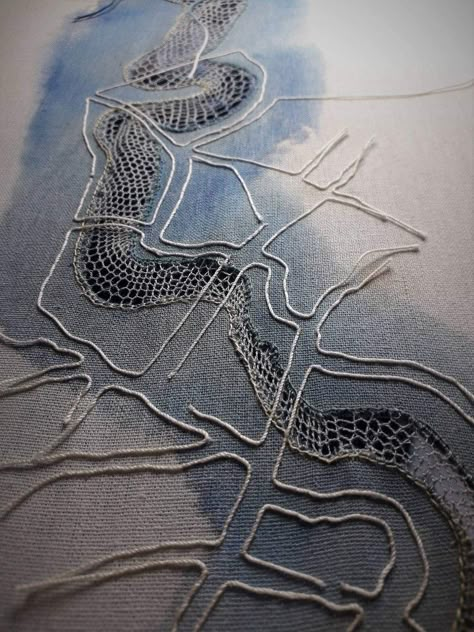 Bridget Steel-Jessop Textile Art Maps Textiles, Embroidery Map, Map Quilts, Map Quilt, A Level Textiles, Map Projects, Textile Art Embroidery, Art Embroidery, Stitching Art