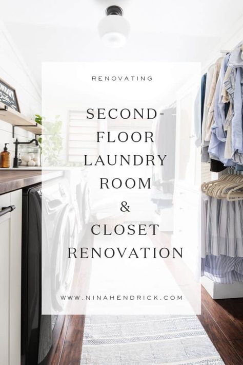 Second Floor Laundry Room, Second Floor Laundry, Laundry Room Upstairs, Converted Closet, Hallway Cabinet, Laundry Room Closet, Closet Renovation, Oak Kitchen Cabinets, Kitchen And Bath Remodeling