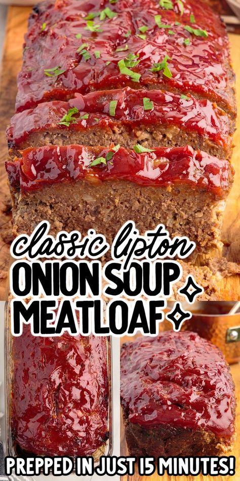 Lipton Onion Soup Meatloaf Lipton Onion Soup Recipes Main Dishes, Meatloaf Onion Soup Mix Lipton, Meatloaf Recipes With Lipton Onion Soup, Meatloaf Dinner Ideas Sides, Lipton Onion Meatloaf, Lipton Meatloaf, Onion Soup Mix Meatloaf, Lipton Onion Soup Meatloaf Recipe, Meatloaf Recipes Easy