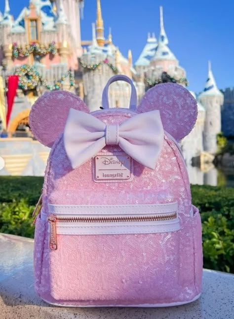 The New Loungefly Cotton Candy Sequin Mini Backpack is Totally Sweet! Loungefly Collection, Lounge Fly, Disney Bags Backpacks, Disney 50th Anniversary, Disney Purse, Cute Mini Backpacks, Sequin Backpack, Disney Loungefly, Mini Mochila