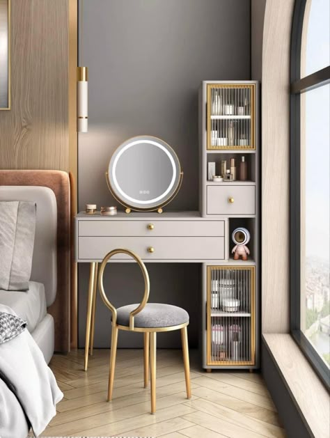 Modern Dressing Table Designs, Dressing Table Design, Bedroom Dressing Table, Bedroom Wallpaper, Table Bedroom, Room Deco, Bedroom Furniture Design, Style Bedroom, Dressing Room Design