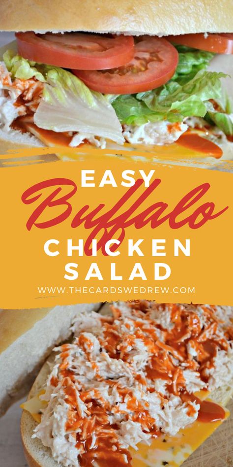 Cold Buffalo Chicken Salad, Buffalo Chicken Salad Sandwich, Bowling Snacks, Buffalo Chicken Salad Recipe, Party Food Ideas Easy, Dump And Go Recipes, Salads Lettuce, Chicken Subs, Family Food Ideas