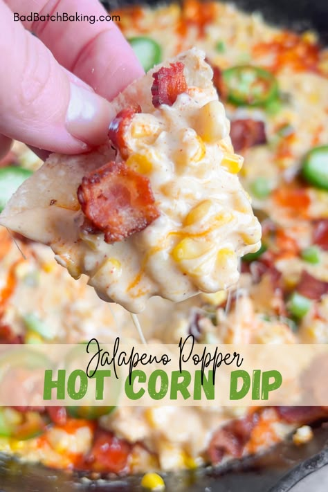 Jalapeno Corn Dip, Jalapeño Corn, Hot Corn Dip, Sausage Dip, Tortilla Chip, Spicy Bacon, Hot Corn, Restaurant Copycat Recipes, Restaurant Copycat