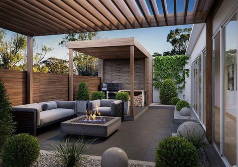 Rooftop Terrace Design, Rooftop Design, Asian Garden, Outdoor Gardens Design, Terrace Design, Modern Patio, Pergola Patio, Backyard Garden Design, Paver Patio