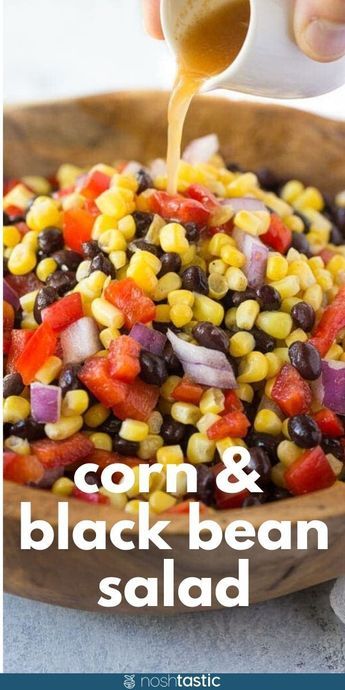 Bean Salad Recipes Easy, Corn Salad Recipe Easy, Corn And Black Bean Salad, Corn And Bean Salad, Black Bean And Corn Salad, Bean And Corn Salad, Corn And Black Bean, Black Bean Salad Recipe, Black Bean And Corn