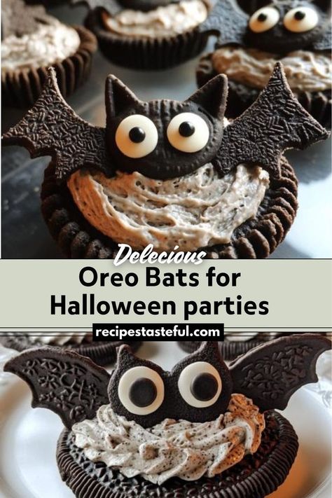 Oreo Bats are a fun and festive Halloween treat made by transforming Oreo cookies into adorable bat shapes. With simple ingredients like Hershey bars and candy eyes, these treats are perfect for Halloween parties and make a spooky yet delicious addition to any celebration. Oreo Bats Halloween Treats, Oreo Bats, Creepy Cocktails, Scary Snacks, Halloween Charcuterie Board, Halloween Charcuterie, Candy Eyes, Store Bought Frosting, Chocolate Melting Wafers