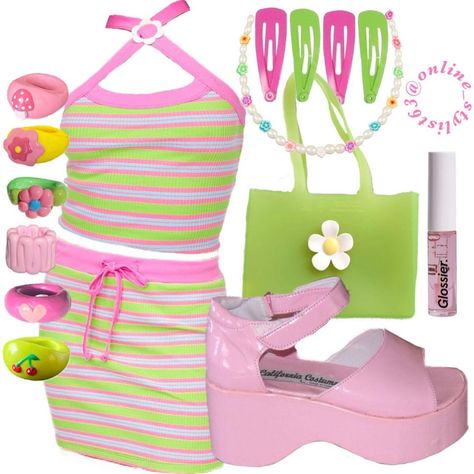 Tropical Core Aesthetic Outfit, Tropicalcore Outfit, Tropical Core Outfit, Tropical Core, Key West Kitten, Tropical Outfit, Gyaru Fashion, 2000s Fashion Outfits, Virtual Stylist