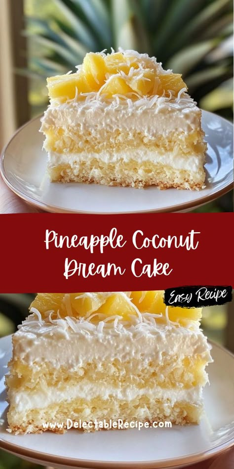 Pineapple Coconut Dream Dessert, Coconut Pineapple Cake Recipe Easy, Coconut And Pineapple Cake, Coconut Pineapple Dream Cake, Pineapple Coconut Cream Cake, Pineapple Coconut Dream Cake, Pineapple Coconut Bundt Cake, Pineapple Coconut Cake Recipe, Hawaiian Pineapple Cake