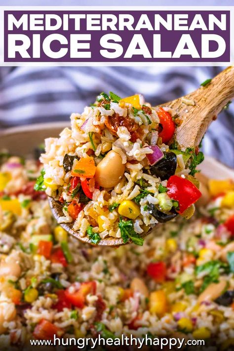 This delicious and vibrant Mediterranean Rice Salad is so easy to make and the perfect addition to a BBQ or summer dinner party. Mediterranean Rice, Rice Salads, Rice Salad Recipes, Mediterranean Recipes Healthy, Mediterranean Diet Recipes Dinners, Summer Dinner Party, Rice Side Dishes, Rice Side, Rice Salad