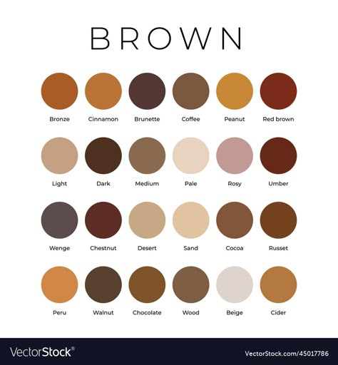 Shades Of Brown Color, Brown Color Names, Pantone Chart, Colour Shade Card, Color Mixing Chart Acrylic, Color Knowledge, Color Mixing Chart, Colour Shades, Brown Color Palette