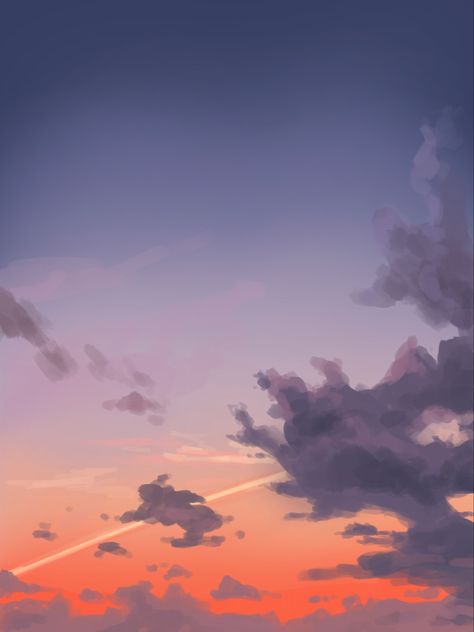 Digital painting #art #sunset #digitalart #clouds #painting #digitalpainting #pretty Sunset Sky Digital Art, Sunset Art Reference, Sunset Painting Reference, Night Sky Drawing Digital, Digital Sunset Art, Sunset And Clouds Painting, Clouds Digital Painting, How To Draw Sky Digital, Sunset Drawing Digital