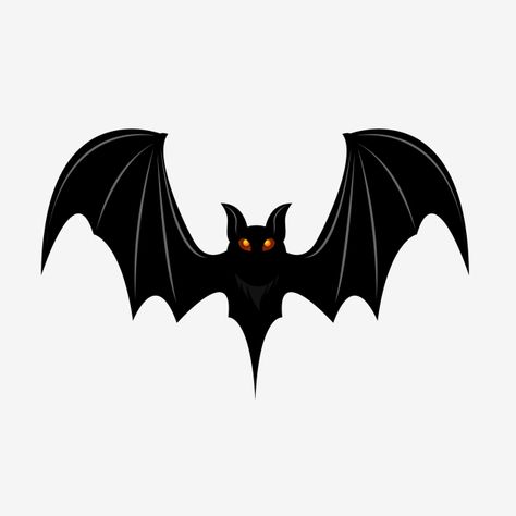 Bat Pictures Drawing, Bat Vector Illustration, Flying Bat Drawing, Halloween Bat Tattoo, Bats Illustration, Cutout Templates, Bats Art, Bat Icon, Bat Cartoon