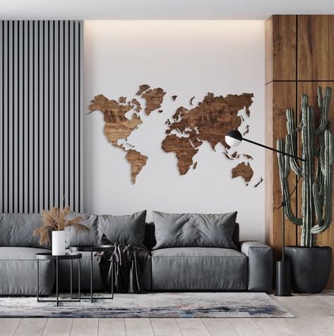 New World Map, Decorate Your Apartment, World Map With Countries, Pin World Map, Wooden World Map, Push Pin World Map, World Map Design, World Map Decor, Wooden Map