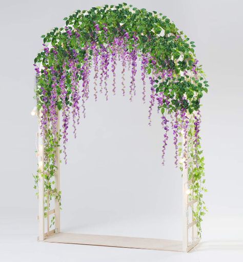 Garland For Wedding, Wedding Arch Backdrop, Wisteria Wedding, Vine Flowers, Wisteria Flower, Diy Wedding Arch, Purple Wisteria, Backdrop Decor, Photo Backdrop Wedding