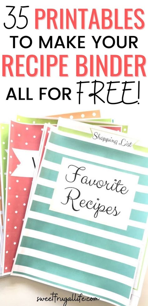 Free Recipe Binder Printables - Sweet Frugal Life How To Make A Recipe Binder, Free Printable Editable Recipe Binder Pages, Homemade Cook Book Ideas Recipe Binders, Happy Planner Recipe Printable, Recipe Dividers Free Printable, Recipe Binder Printables Free Templates, How To Make A Recipe Book, Free Printable Recipe Binder Pages, Recipe Pages Printable Free