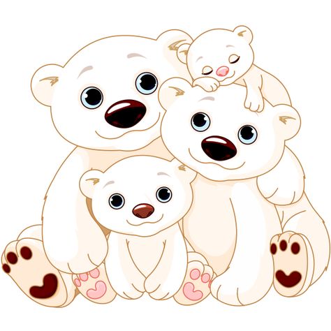 Polar Bear Family Y Coloring Pages, Teddy Images, Polar Bear Cartoon, Polar Bear Family, Wall Stickers Animals, Family Vector, Baby Polar Bears, Urs Polar, Pyrography Patterns