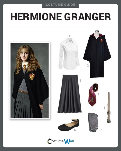 Dress Like Hermione Granger from Harry Potter. See more costumes and cosplays of Hermione. Hermonie Granger Costume, Dress Like Hermione Granger, Harry Potter Dress Up, Maquillage Harry Potter, Hermione Granger Costume, Hermione Costume, Hermione Granger Outfits, Harry Potter Kostüm, Harry Potter Halloween Costumes