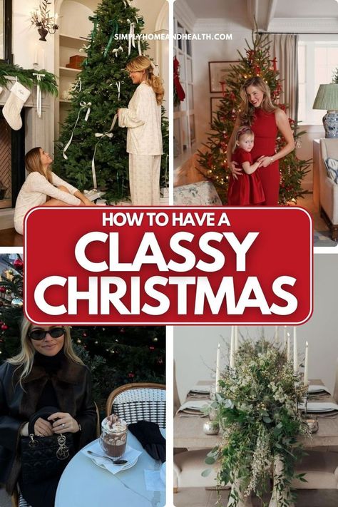 10 ways to make your Christmas classy like the Rich! Christmas Decor | Classy Christmas | Christmas Traditions | Christmas planning Modern Classic Christmas Decor, Christmas Classic Decor, Upscale Christmas Decor, Old Money Christmas, Extravagant Christmas, Rich Christmas, Classy Christmas Decor, Luxurious Christmas, Christmas Luxury