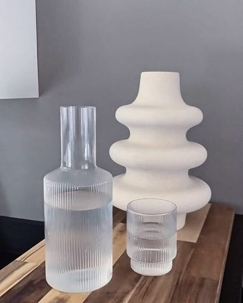 Bedside Water Carafe, Bedside Carafe, Carafe Set, Glass Cup Set, Water Carafe, Glassware Drinking, H&m Home, House Inspo, Home Decor Accessories