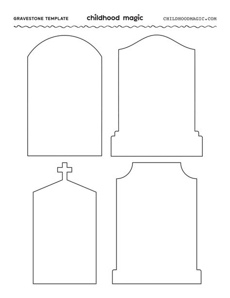 Printable Tombstone Template - Free Gravestone Outline - Tombstone Template, Empty Tomb Craft, Bronwyn Rojas, Thanksgiving Decorations Ideas, Book Logs, Tombstone Designs, Craft For Preschoolers, Halloween Arts, Prompt List