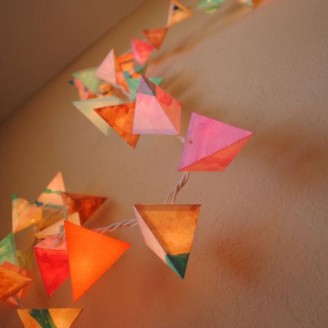 Copper Paper, Handmade Fairy, Metallic Copper, Light Garland, Handmade Lighting, Can Crafts, Paper Lanterns, Painted Paper, Holiday Lights