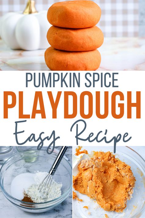 Pumpkin Spice Playdough, Easy Playdough, Cook Pumpkin, Easy Playdough Recipe, Diy Pumpkin Spice, Pumpkin Activities, Playdough Recipe, Autumn Activities For Kids, Fall Preschool