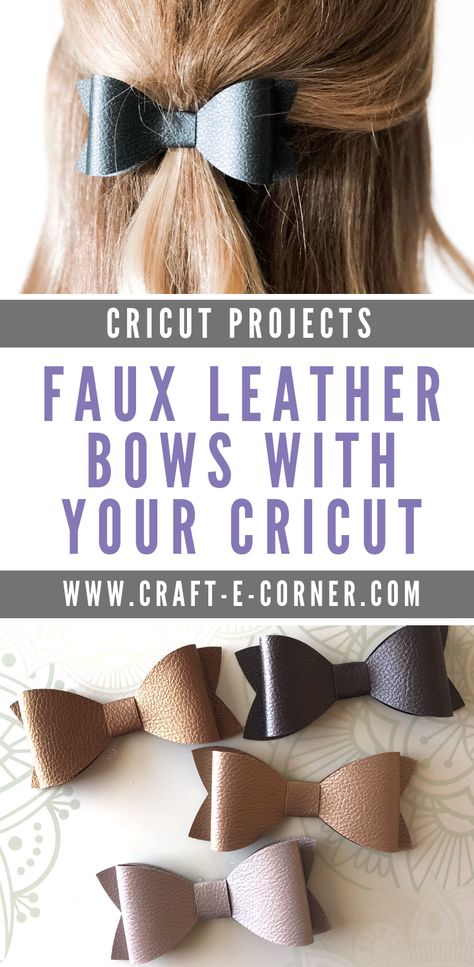 Cricut Leather Projects, Faux Leather Projects, Cricut Bows, Faux Leather Crafts, Diy Leather Bows, Cricut Maker Ideas, Magic Decor, Faux Leather Bows, Cricut Maker Projects