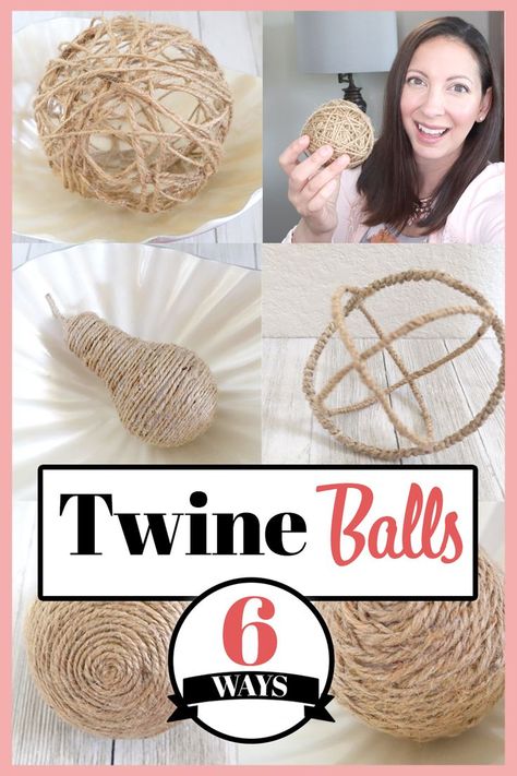 Diy Twine Orbs, Twine Crafts Diy, Jute Twine Crafts, Twine Balls, Twine Diy, Twine Crafts, Jute Crafts, Rope Crafts, Crafts Decor