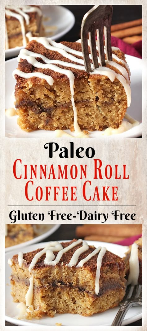 Paleo Coffee Cake, Cinnamon Roll Coffee Cake, Cinnamon Roll Coffee, Paleo Cakes, Paleo Breads, Gf Treats, Muffins Blueberry, Paleo Cake, Whole30 Diet