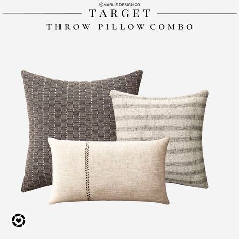 Pillows With Gray Couch, Beige Couch Throw Pillows, Gray And Beige Throw Pillows, Gray Sectional With Neutral Pillows, Monochromatic Pillows Living Rooms, Neutral Pillows For Gray Couch, Neutral Couch Throw Pillows, Gray Couch Throw Pillows Color Combos, Living Room Rugs With Cream Couch