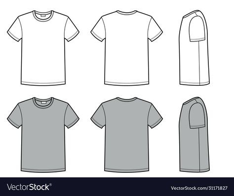 T Shirt Illustration Sketches, T Shirt Design Sketch, Tshirt Layout Template, Clothes Template, T Shirt Drawing, T Shirt Sketch, Shirt Sketch, Clothing Templates, T Shirt Illustration