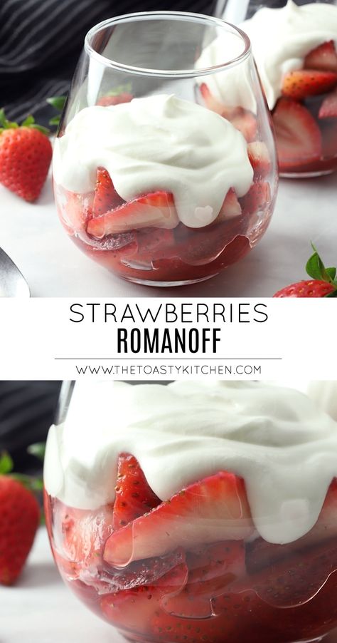 La Madeleine Strawberries Romanoff, Desserts With Pipettes, Strawberry Romanoff Cake, Strawberry Romanoff, Strawberries Romanoff, Light Summer Desserts, Breakfast Scones, Cooking Sweets, Food Magic